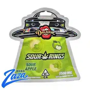 Devour Sour Apple Rings edibles 1500mg cannabis product