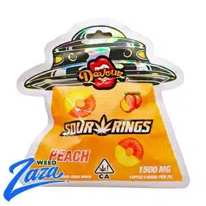 Devour Sour Peach Rings edibles 1500mg cannabis product