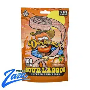 Devour Sour Lassos strawberry edibles 500mg cannabis product