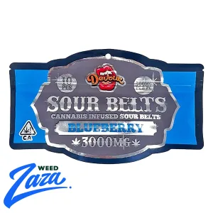 Devour Sour Belts Blueberry edibles 3000mg cannabis product