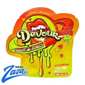 Devour Edibles (750mg) Sour Rings - Watermelon