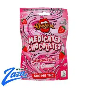 Devour Strawberries and Cream medicated chocolates 600mg cannabis edible