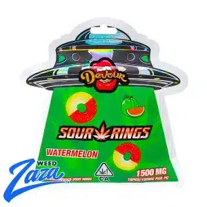 Devour Sour Rings Watermelon edibles 1500mg cannabis product